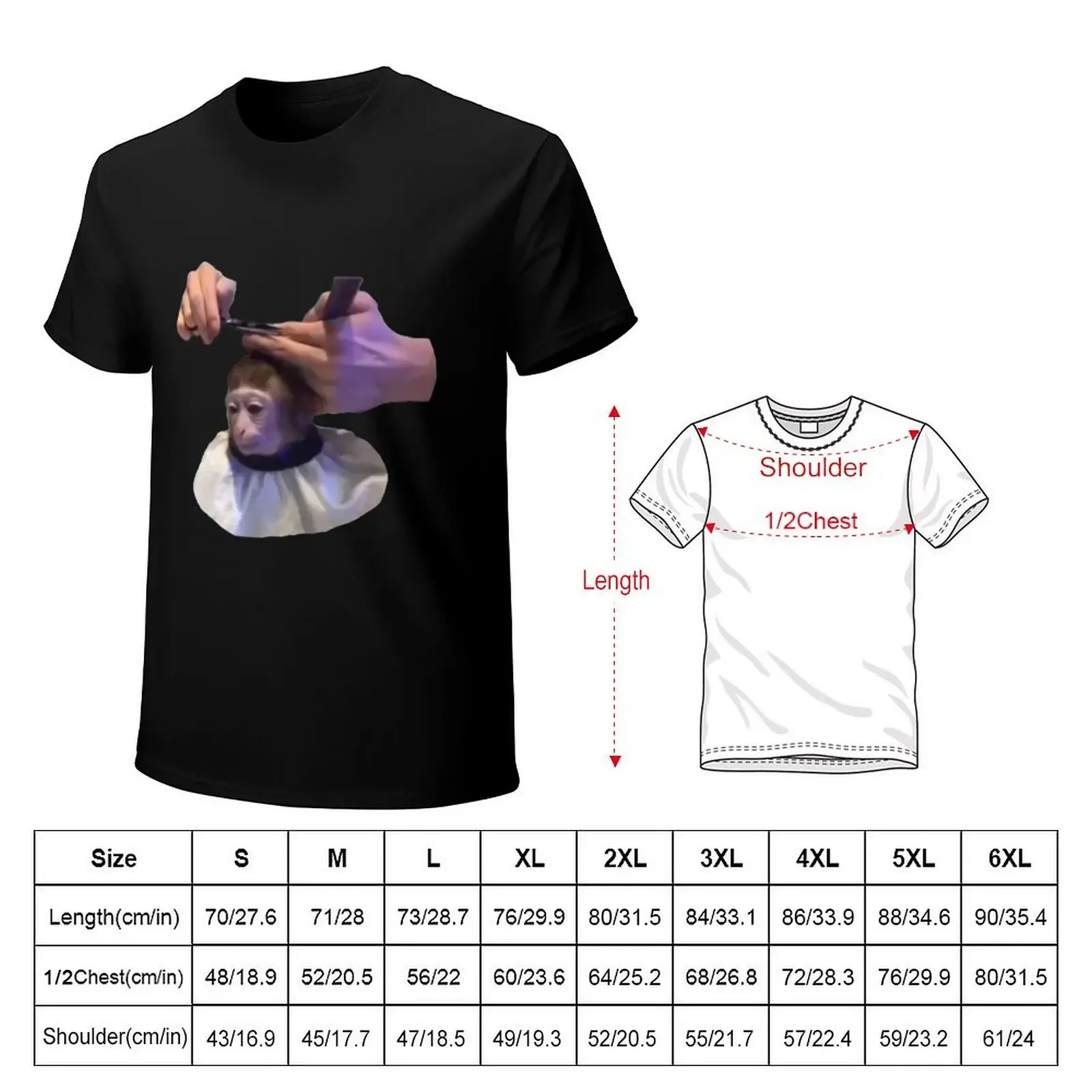 Monkey Haircut T-Shirt sports fans tops plus size clothes boys animal print Men's cotton t-shirt