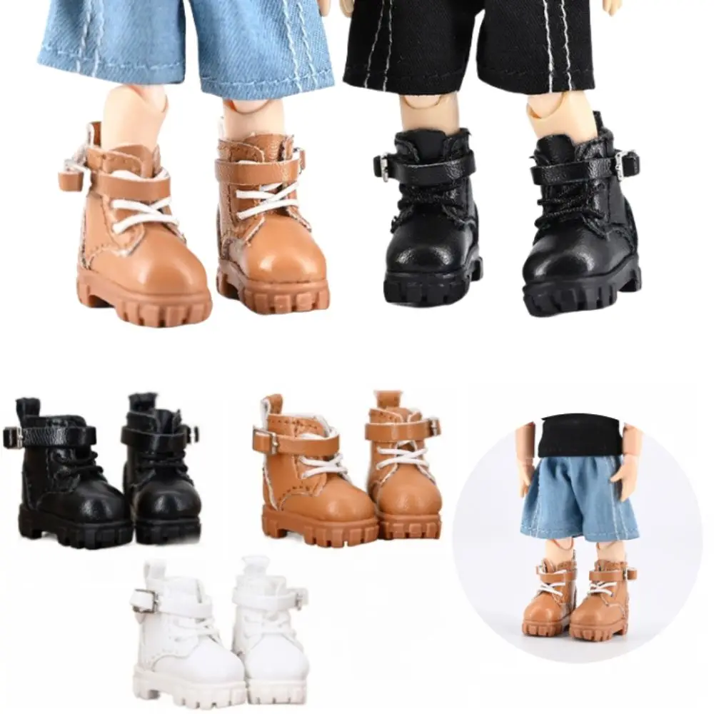 

DIY Toy Dress Up Ob11 Shoes Cute Outfit Casual Shoes Doll Leather Boots Black Brown Pretend Play Obitsu 11 Doll Shoes For Penny