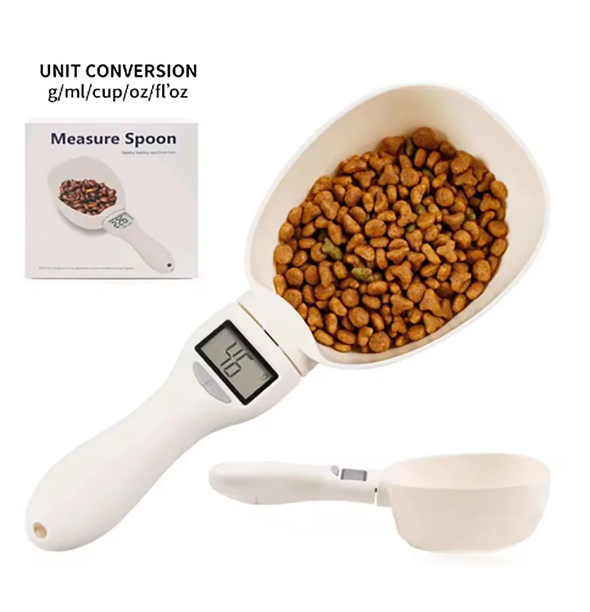 Pet Food Measuring Spoon Scale, Kitchen Digital Food Measuring Spoon, Suitable for Cat and Dog Food Measuring Spoon