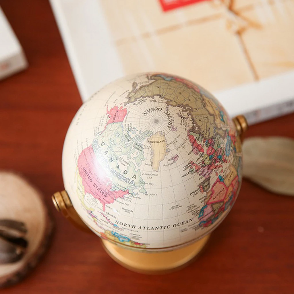 Kids Educational Toy Detailed World Globe Colorful Home Decoration Ornament for Bedroom or School Desk