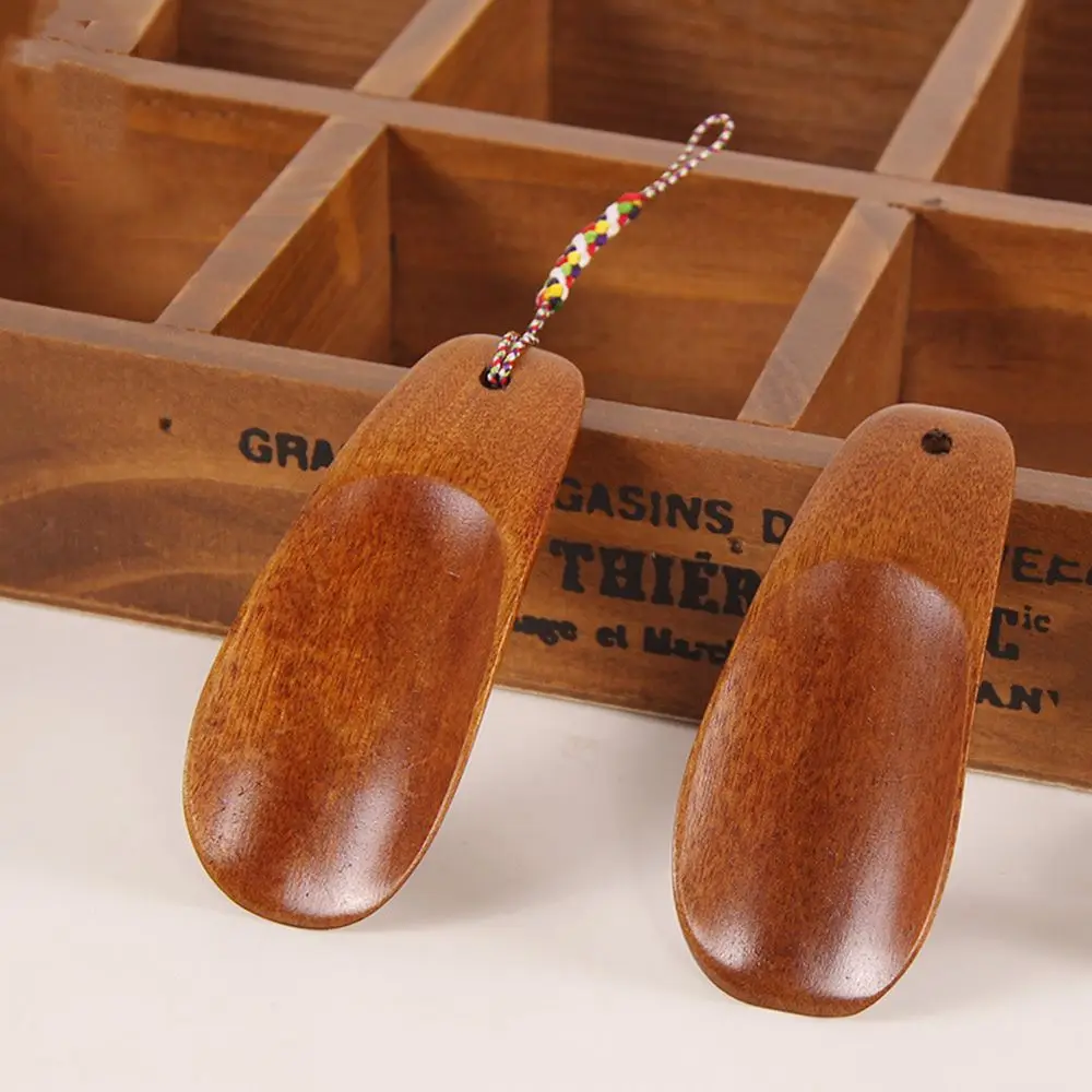 Flexible Useful Home Tools Famale Shoes Accessories Shoe Spoon Wood Shoe Horns Male