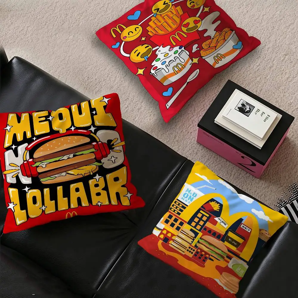 M Famous LOGO M-McDonaldes Personalized Picture Text Home Decorative Pillows Household Gifts 45x45cm