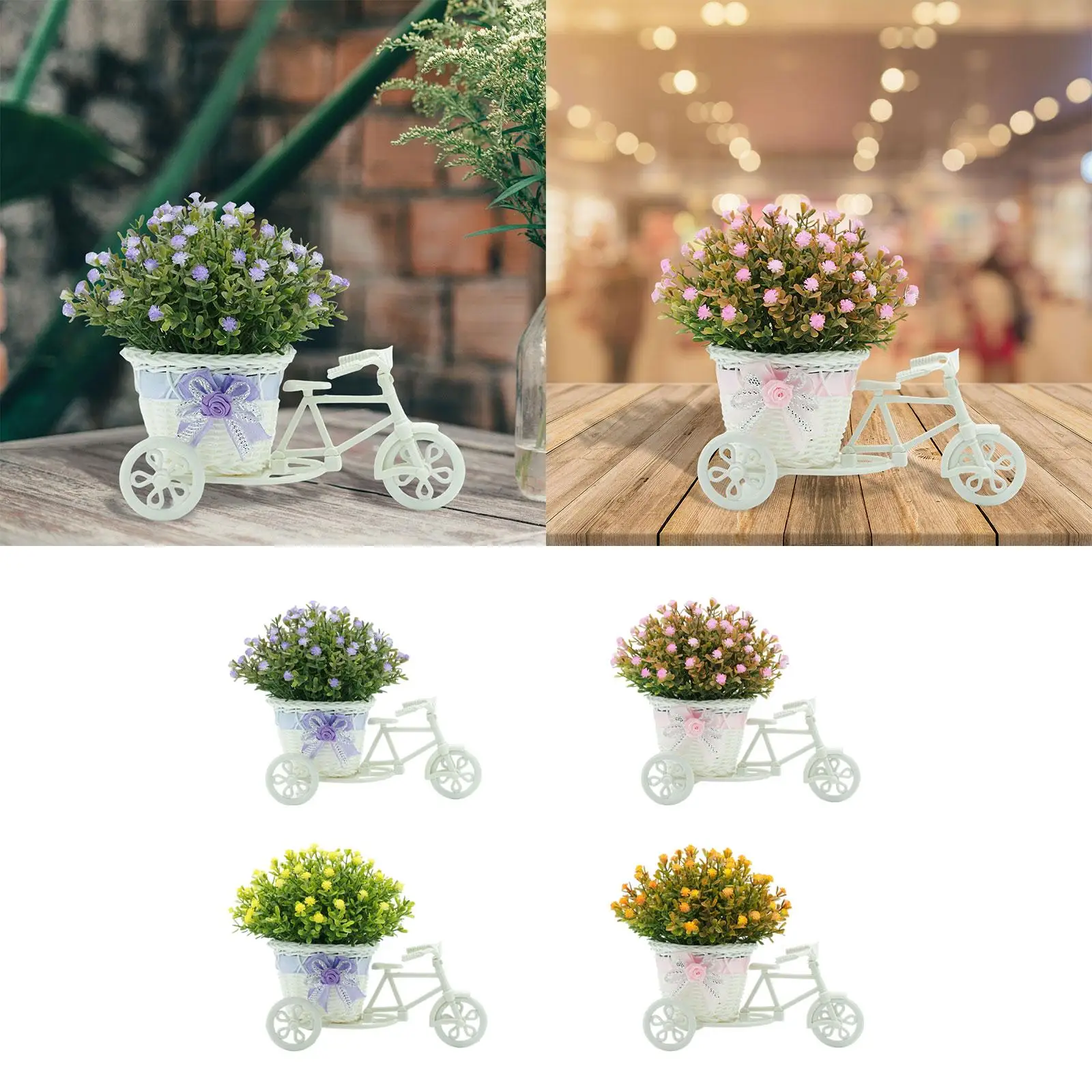 Vintage Flower Basket Container Tricycle Durable Creative Photo Props for Garden Home Backyard Ornament