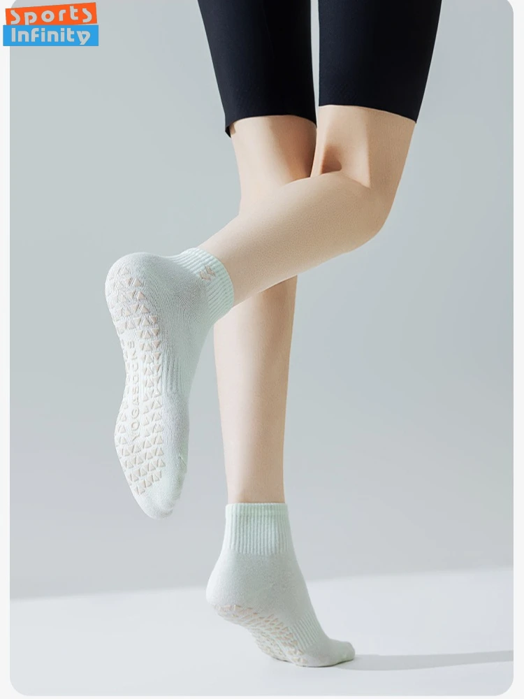 

New Trendy Yoga Socks Anti Slip Women Professional Pilates Socks Women Indoor Dance Running Skipping Rope Fitness Sports Socks