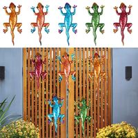 Multicolor Garden Decorative Lizard Yard Supplies Home Wall Art Artificial Lizard Ornament Livingroom Bedroom Iron