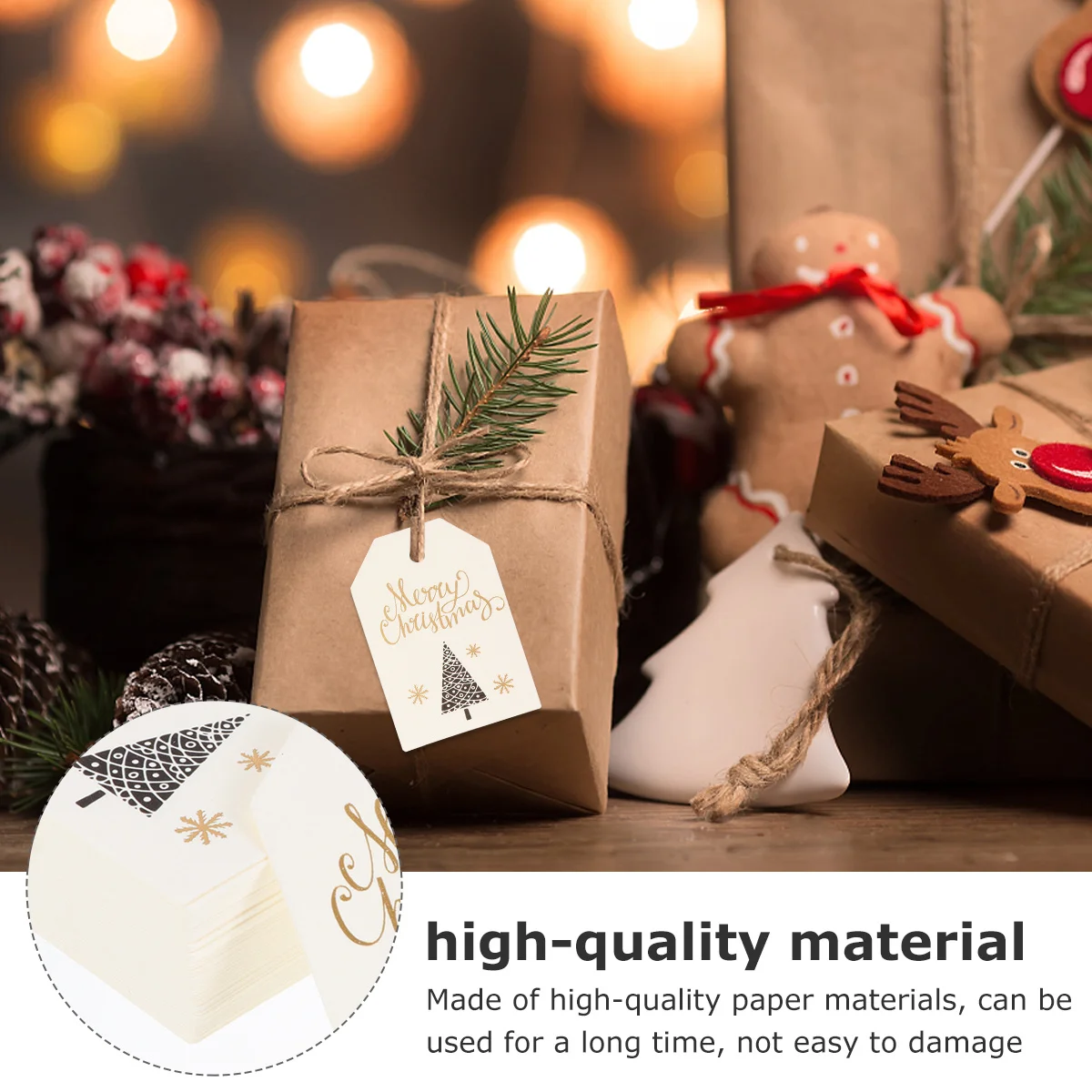 

100Pcs Christmas Tree Bookmark Tags Durable Small DIY Gift Cards Holiday Decoration Christmas Gift Tags Tag Small