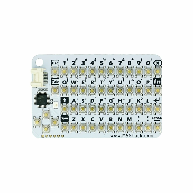 M5Stack officiële CardKB v1.1 Mini 50-toetsen QWERTY-toetsenbord met ATMega8A MCU, I2C, RGB LED, programmeerbaar voor UIFlow (MEGA8A)