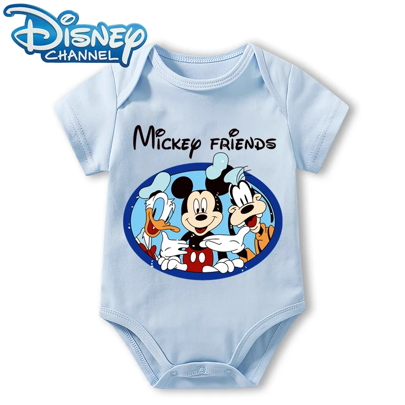 Baby Clothes Bodysuit for Newborn Infant Jumpsuit Boys Girls Disney Mickey Mouse Short Sleeves Romper Onesies 0 To 12 Months