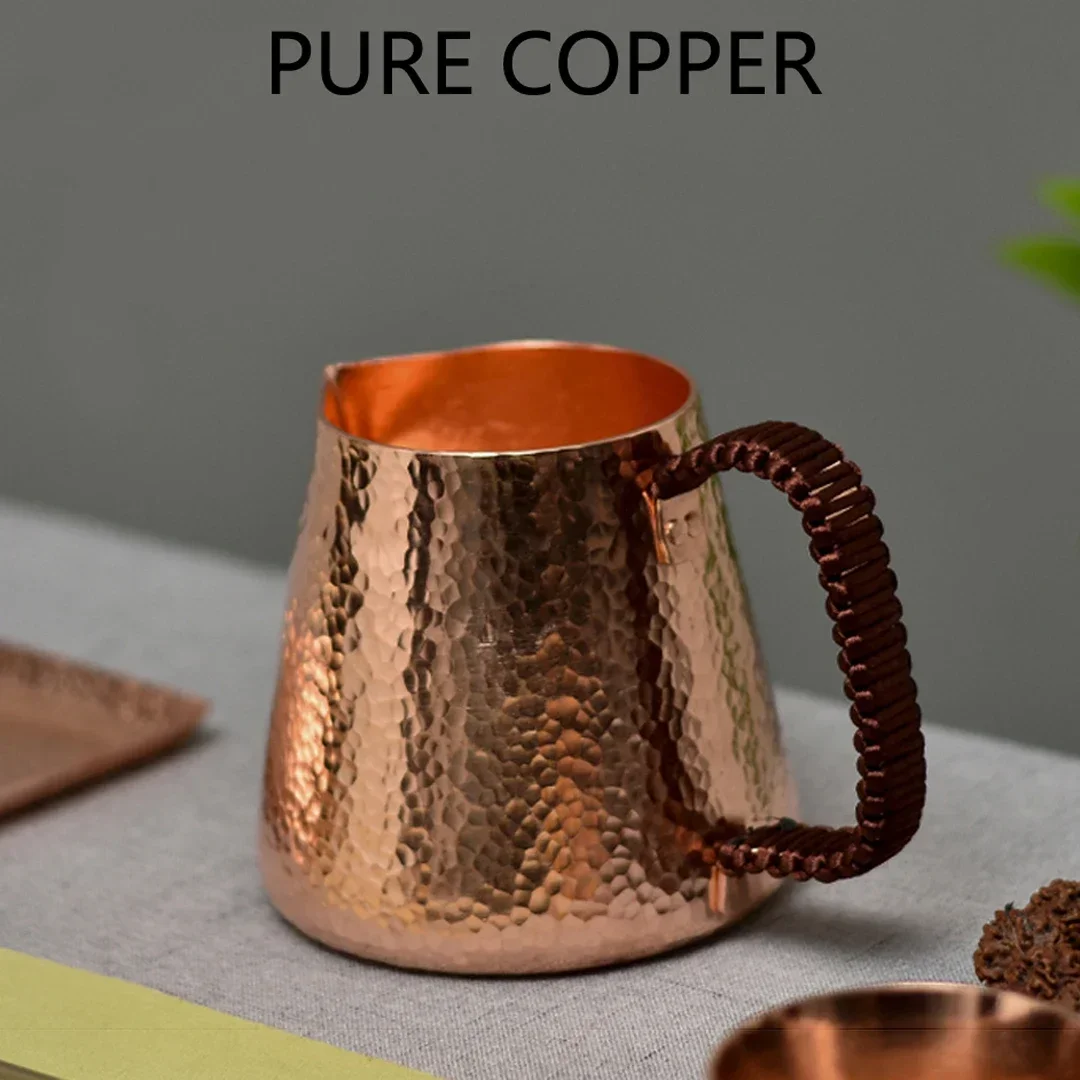 500ml Pure Copper Latte Pitcher Milk Jug Water Pots Kettles Hammer Handcraft  Drinkware Tableware