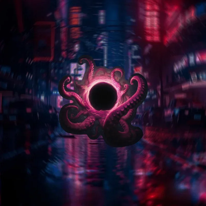 1 шт., наклейка с черным отверстием в виде мистического осьминога-водонепроницаемая виниловая наклейка для любителей фэнтези, чехол для ноутбука, телефона, подарок