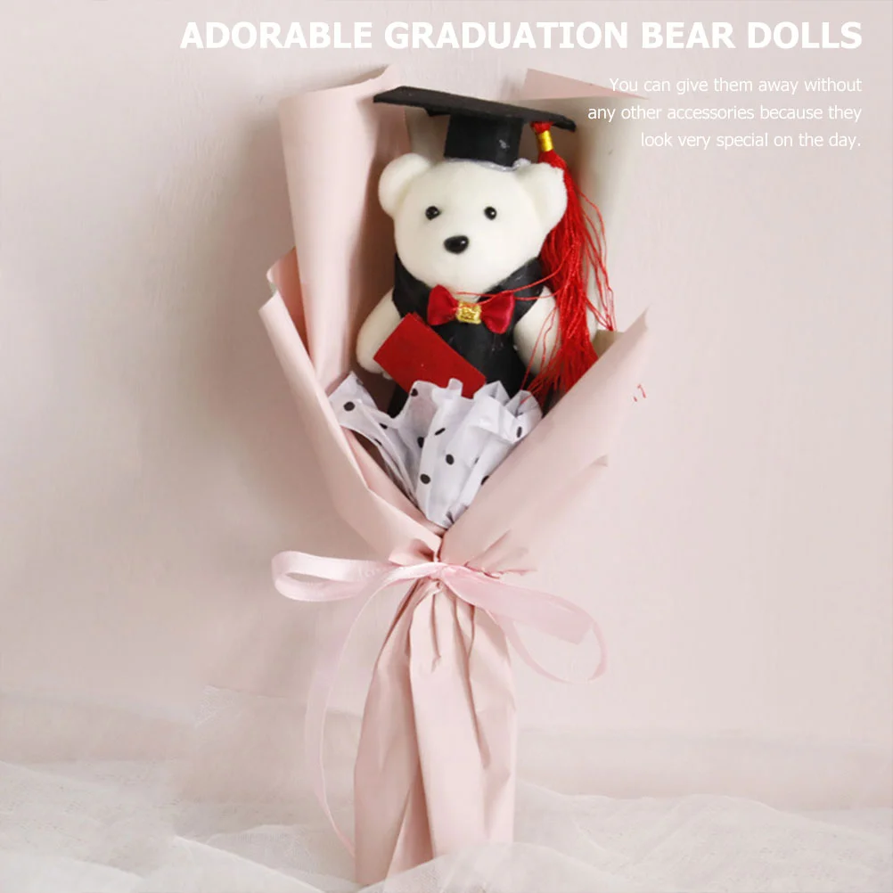 24 Pcs Dr Bear Graduation Gifts for Her 2023 Tassel Bouquet DIY Ornaments Dolls Season Miniature Toys