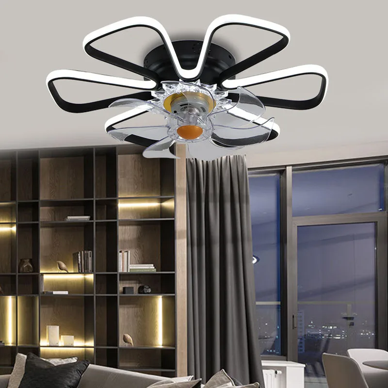 Nordic Restaurant Ceiling Fan With Lights Remote Control Smart Living Room Decoration Lamparas Led  Ceiling Fans Light