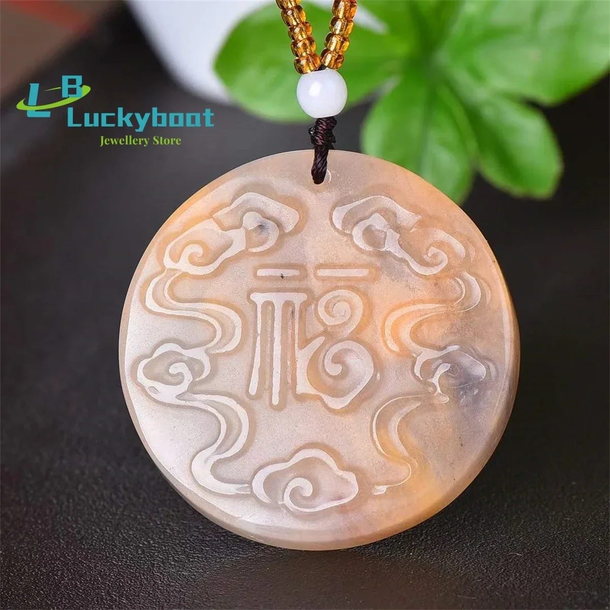 Natural Gold Silk Jade Violet Xiangyun Fu Brand Pendant Simple and Personalized Exquisite Versatile for Men and Women