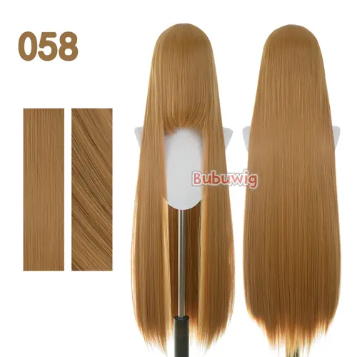 Bubuwig Synthetic Hair 100cm Long Straight Pure Color Cosplay Wigs Over 100 Colors Black White Red Blue Brown Wig Heat Resistant - Image 23