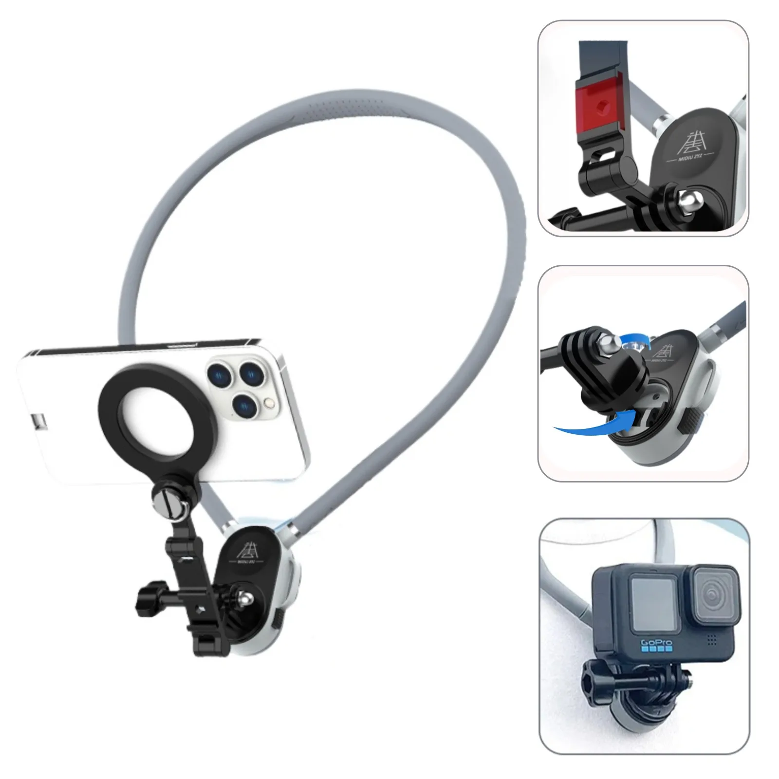 

Magnetic Phone Holder Neck Mount for iPhone Gopro Hero 13 12 11 10 9 Insta360 ACE Pro 2 DJI OSMO Action 5pro 4 3 Accessory