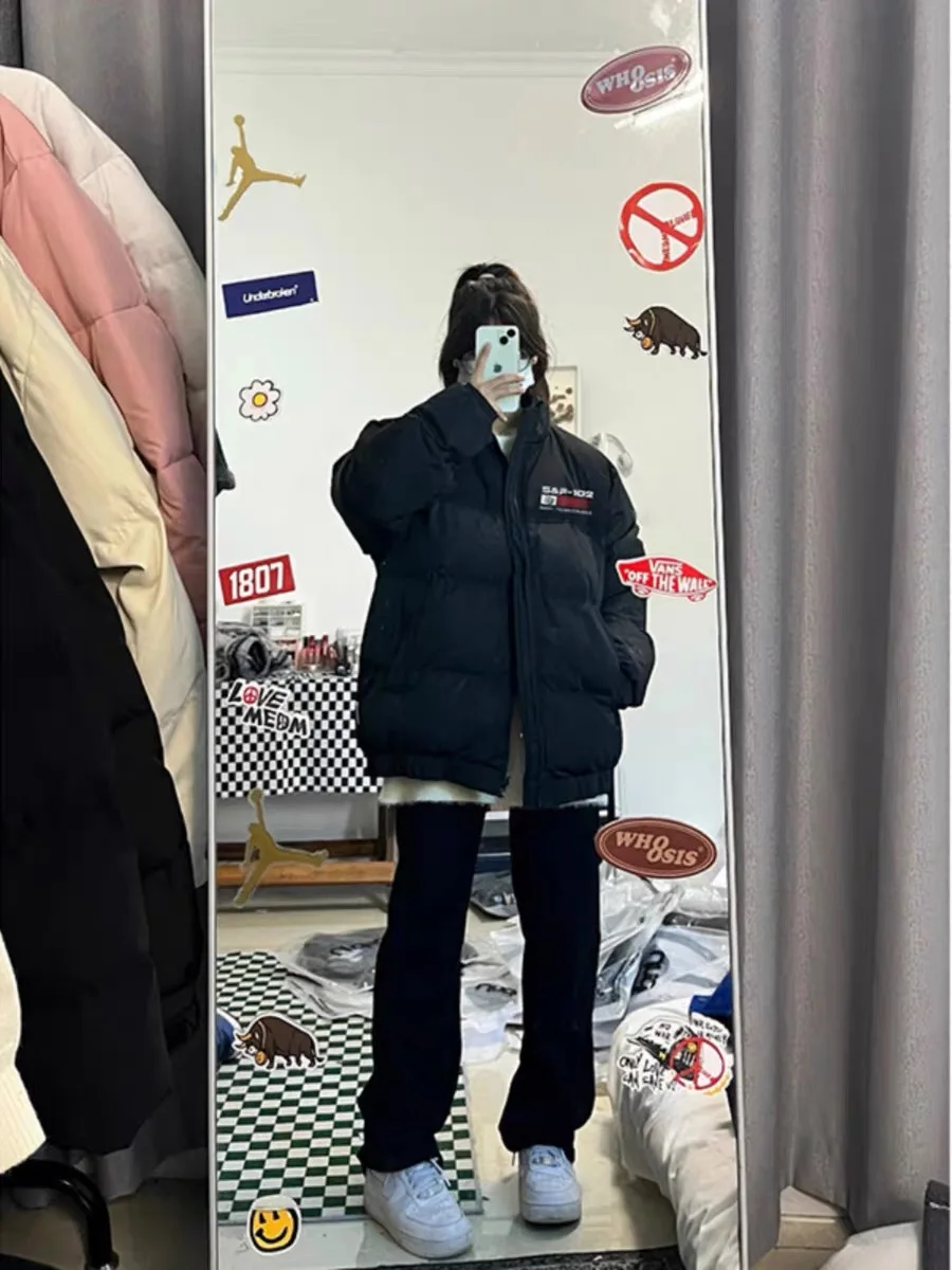 سترة قطنية مقاومة للماء بأسلوب الشارع للرجال، معطف شتوي سميك، نمط الهيب هوب العصري الأمريكي، تصميم فضفاض غير رسمي