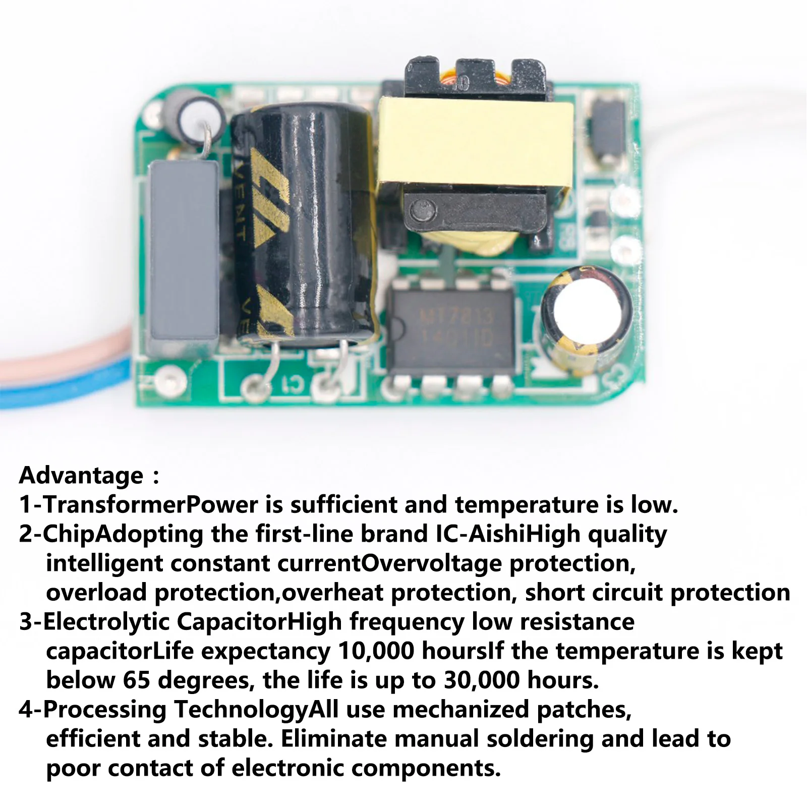 Driver LED 8-24W 300mA LED trasformatori di illuminazione a corrente costante Non isolati AC220V a DC24-72V convertitore di potenza dispositivo