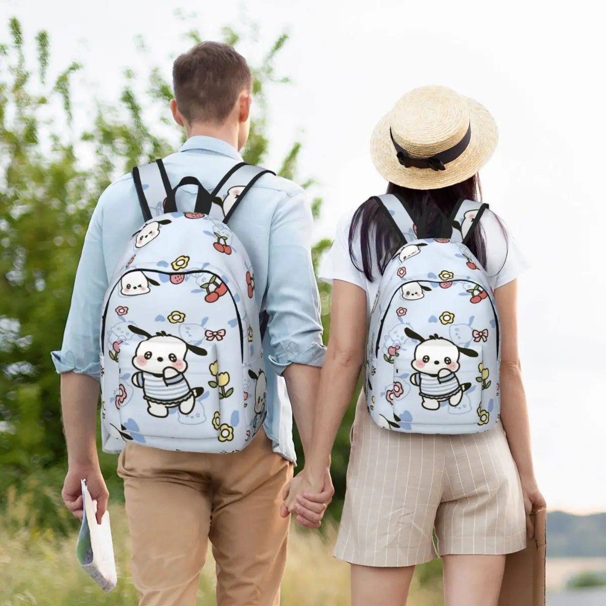 Pochacco para meninas meninos mochila de estudante de grande capacidade mochila leve à prova d'água 15 polegadas 17 polegadas