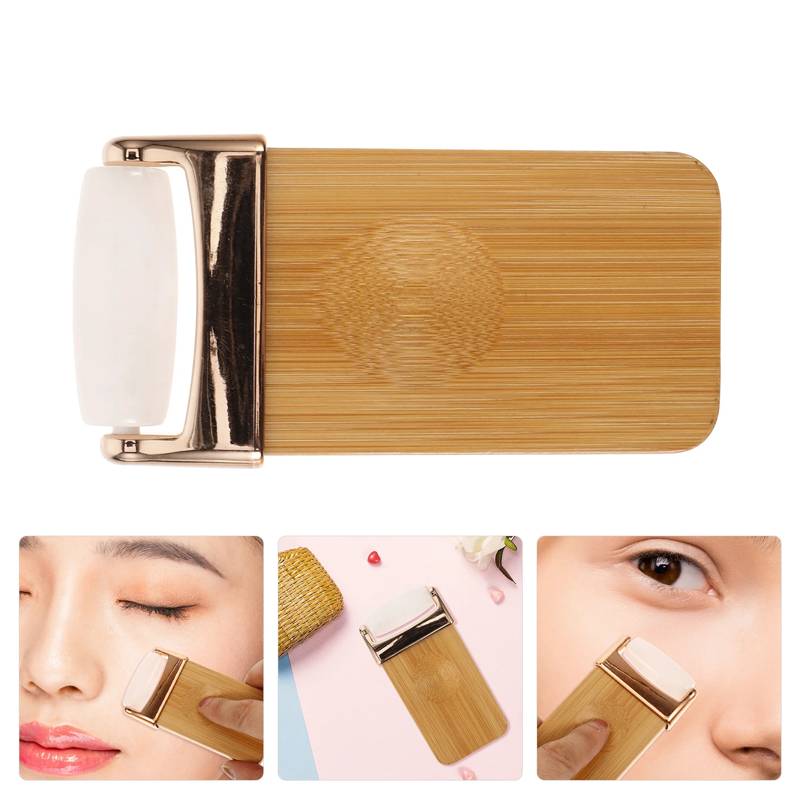 Rodillo Facial Jade Gua Sha piedra masajeador portátil herramienta de cuidado de la piel para relajación Jade Gua Sha Stone