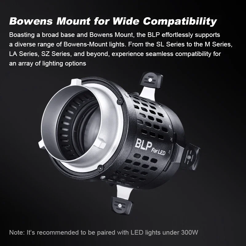 Godox BLP LED Projection Attachment Bowens Mount Lights with 85mm Lens 360° Rotatable  Snoot for Photography Craft Clear Shapes