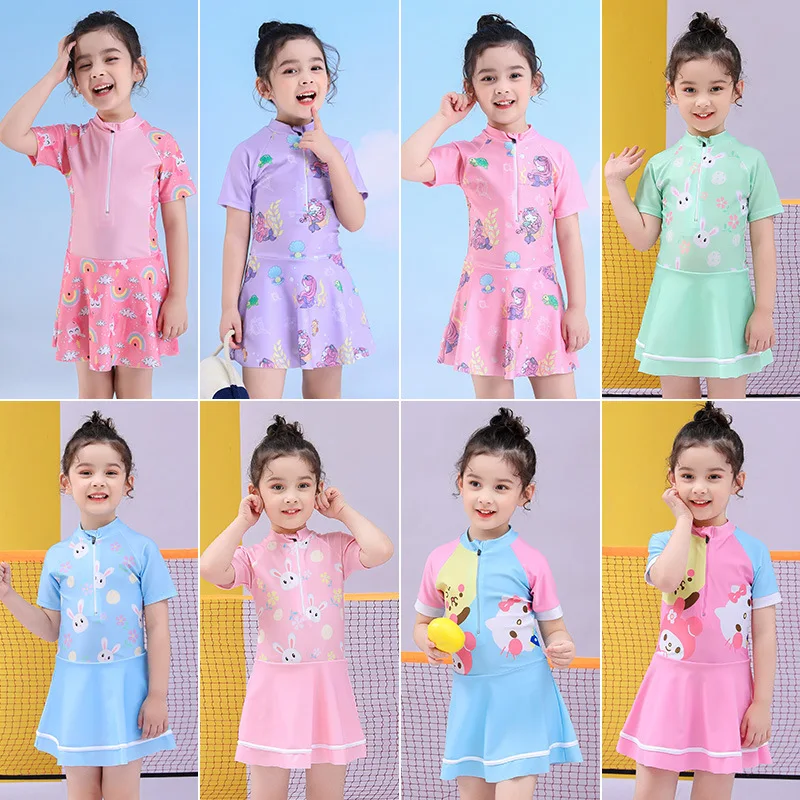 

Children's Swimsuits, Girls' One-piece Quick-drying skirts, Stylish Summer Princess Swimsuits