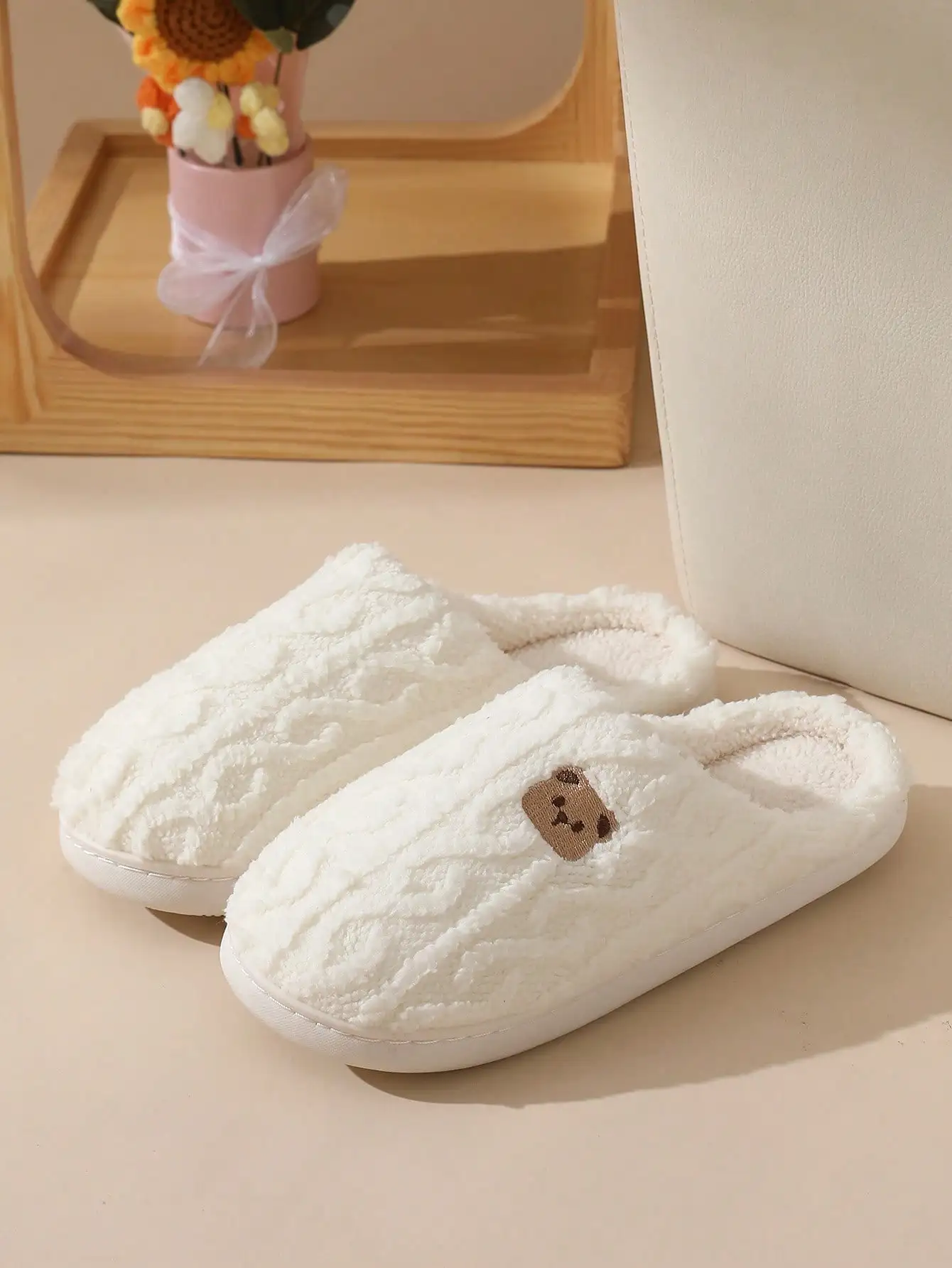 شبشب قطني دافئ للرجال والنساء بنعل مضاد للانزلاق للاستخدام الداخلي، إصدار الخريف والشتاء #3