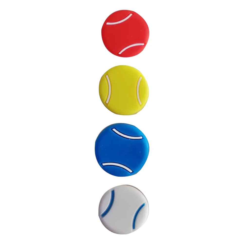 4 Pcs Damping Tennis Shock Absorber Man Grip Tape Silica Gel Squash Racket Vibration Dampener