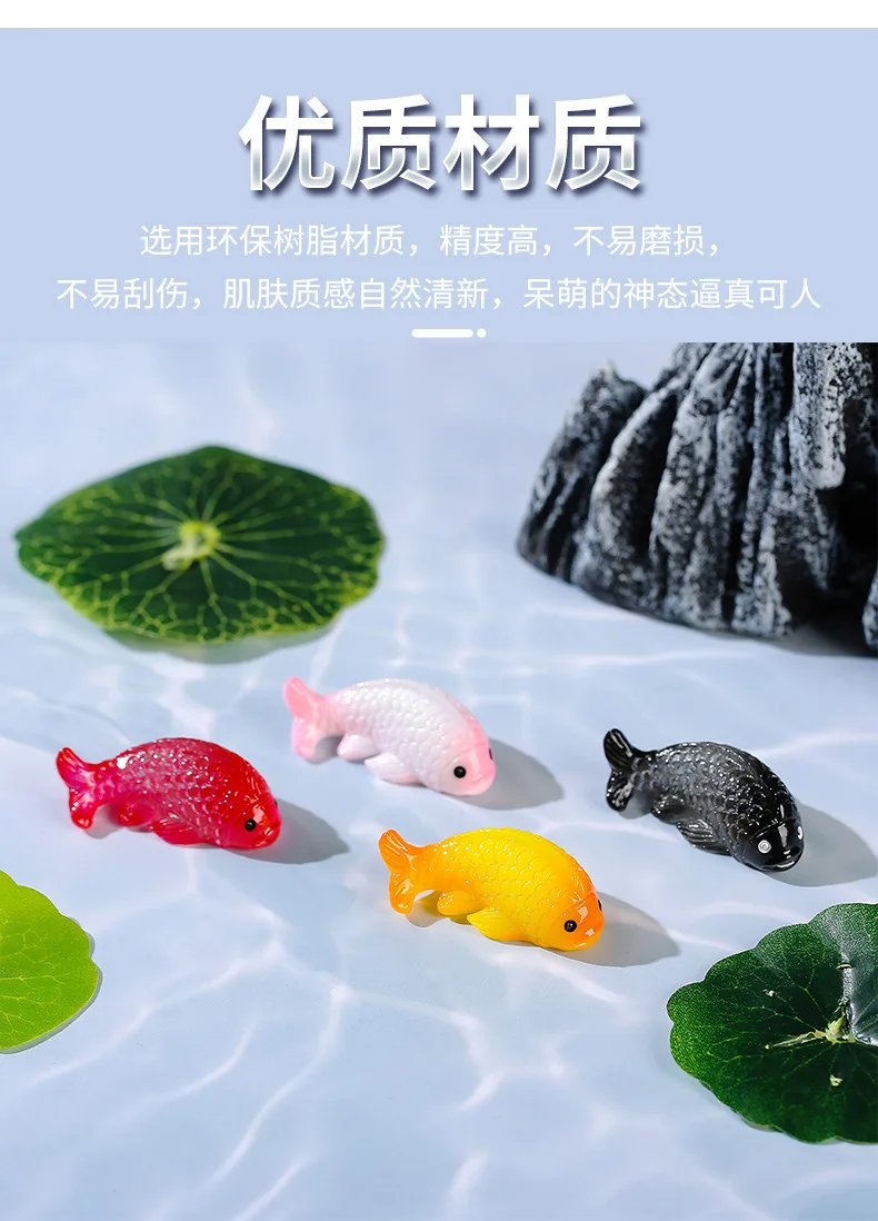 

16Pcs Goldfish Miniature Aquarium Floating Decoration Realistic Resin Fish Ornaments for DIY Aquarium Garden Landscape