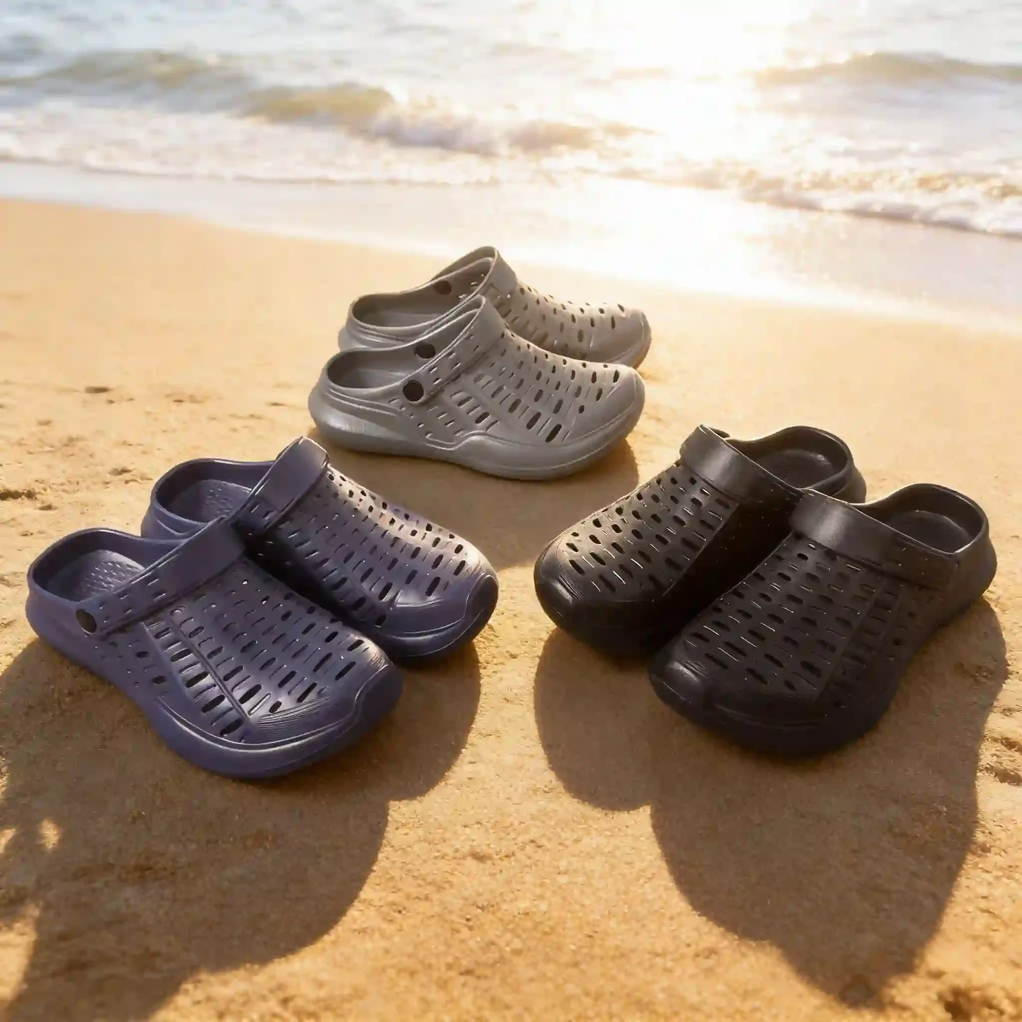 Herren Casual Clogs mit geschlossener Zehenpartie, Plateau-Sandalen aus EVA, rutschfeste, ausgehöhlte, multifunktionale Strandschuhe für Jungen – Detail 6