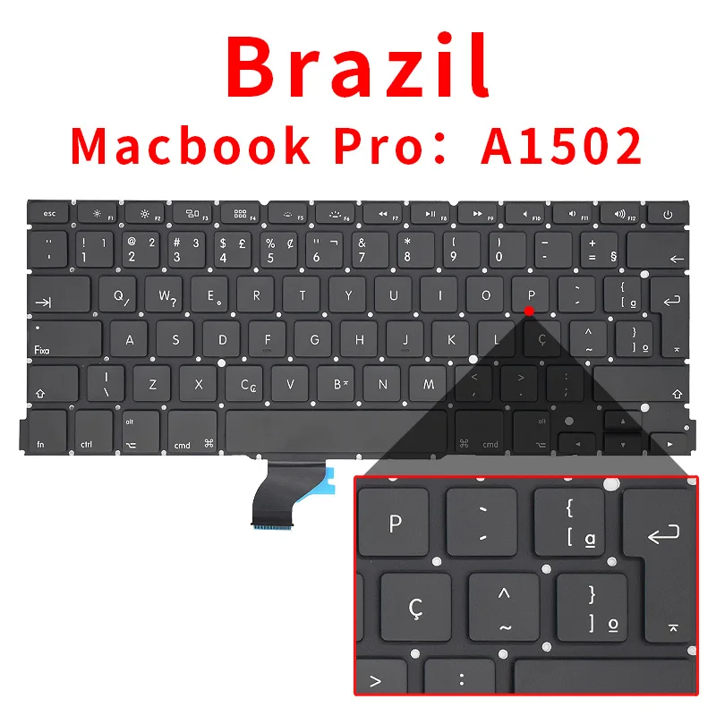 A1502 Toetsenbord Voor Macbook Pro Retina 13.3 Inch Laptop Me864 Me865 Me866 Toetsenborden Gloednieuwe 2013-2015