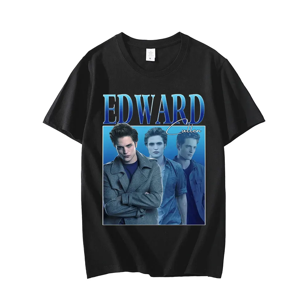 Edward Cullen T-shirt Cotton Hold on Tight Twilight Saga Robert Pattinson T-shirts Summer Men Oversized Tee Shirt Unisex Tops