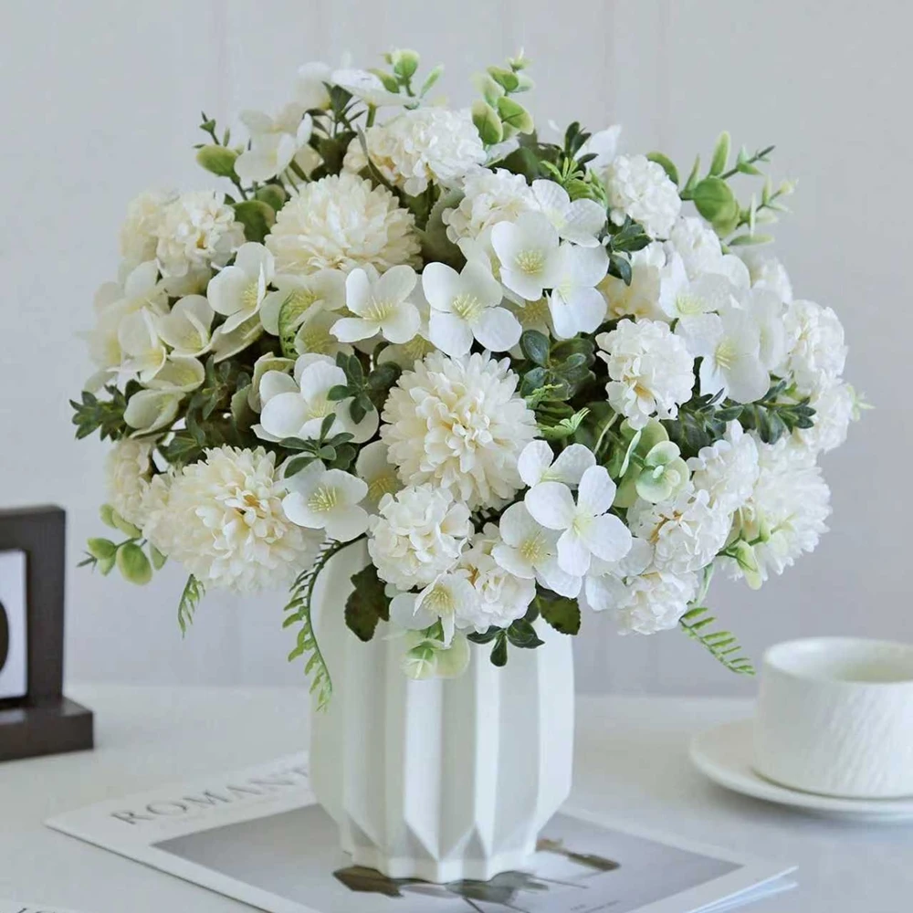 

1Pc Silk Artificial Flowers Hydrangea Chrysanthemum Wedding Bridal Bouquets Home Room Decoratio Festival Outdoor Garden Diy Gift