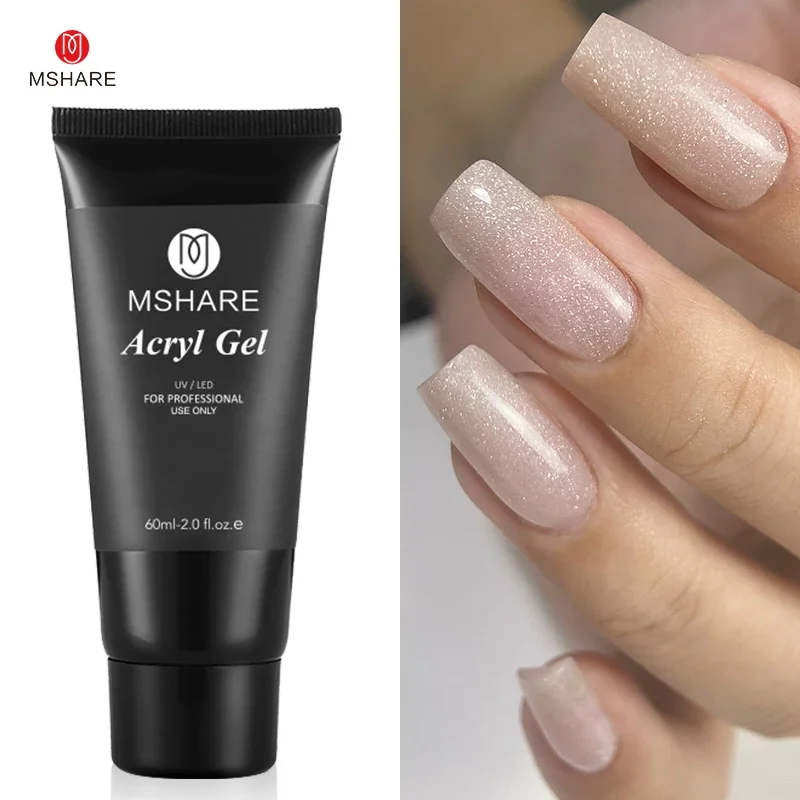 MSHARE 60ml Sparkling Acryl Gel Poly Nails Acrylic Gel Builder UV Led Acrylgel Nail Extension Professional Salon Nail Product image 3