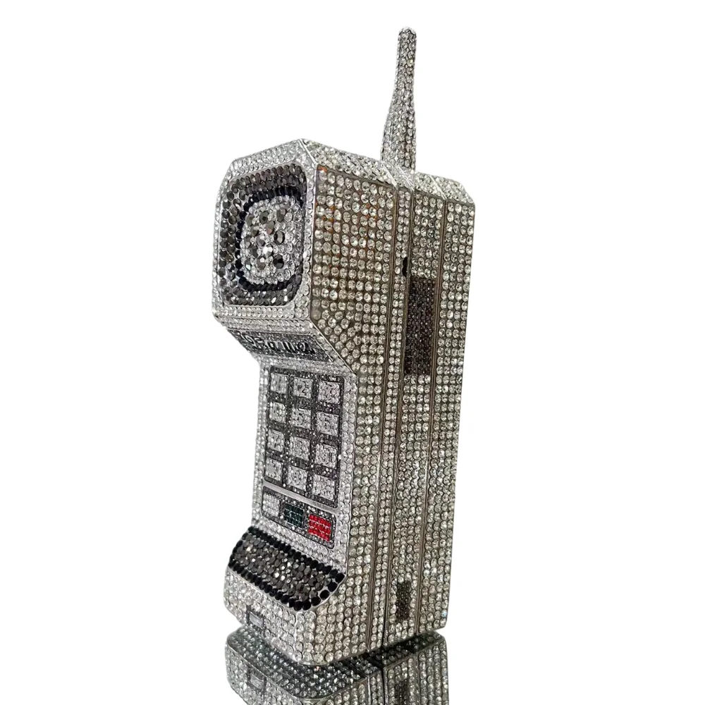 

JudithLeiber винтажный клатч для телефона с кристаллами и кирпичом, вечерний кошелек со стразами, сумка для свадебной вечеринки, роскошный подарок с бриллиантами для женщин