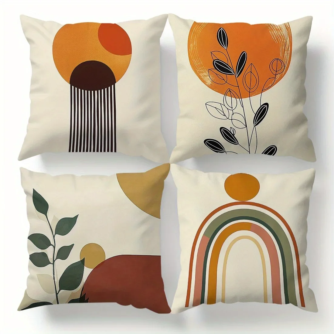Abstract minimalist line geometric round printed pillowcase Bohemian home room decoration living room sofa cushion cover