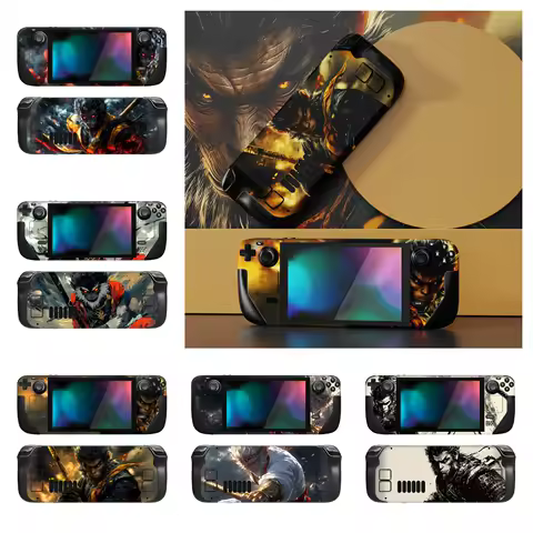 PlayVital Full Set Protective Skin Decal for Steam Deck LCD, Vinyl Stickers Cover for Steam Deck OLED - Wukong Series