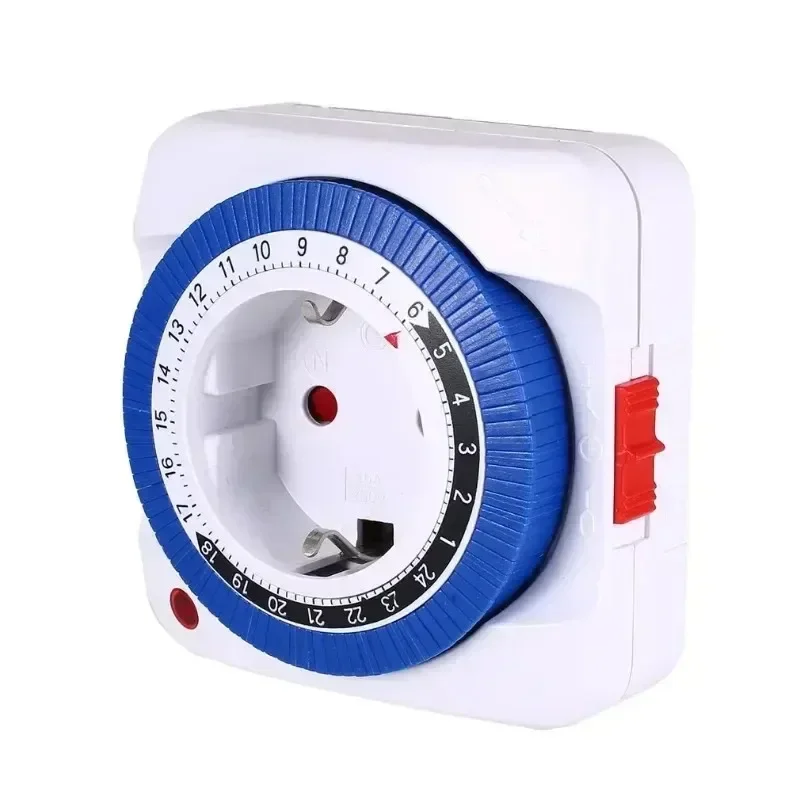 

EU 24 Hours Timer Switch Timer Plug in Mechanical Grounded Programmable Smart Countdown loop Switch Socket Indoor Auto Power off