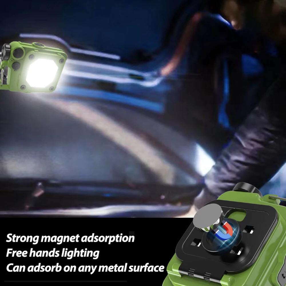 Mini LED Flashlight Rechargeable Camping Lamp Portable Work Light Pocket Lamp Magnetic Repair Light Waterproof Emergency Lamp