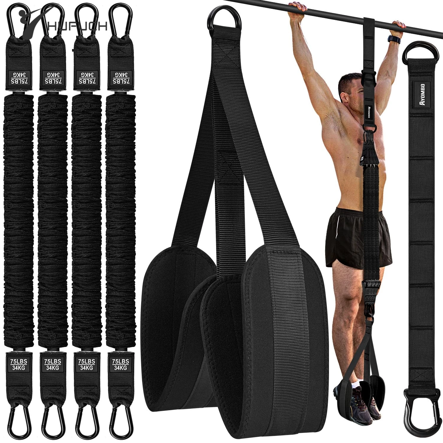 Pull Up Assistance Bands Set Resistance Strap Elastic Hanging Rope Pull Bar Fitness Home Men's Auxiliary Pull Latex Workout Band