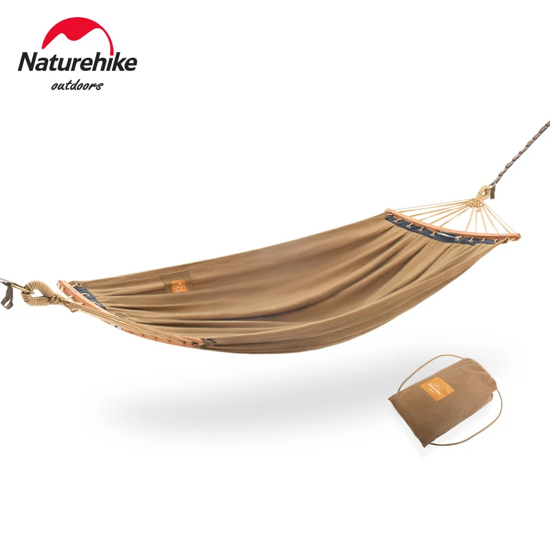 

Naturehike Folding Canvas Hammock Waterproof Outdoor Camping 2 Persons Hammock Double Swing Detachable Portable 1.4m Widen