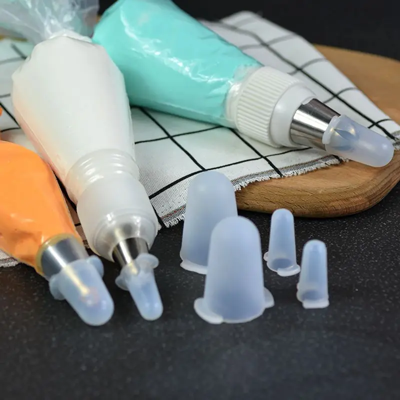 1PC S/M/L Silicone Piping Tip Cover Decorating Tips Pastry Bags Icing Tubes Cover Set Cake Sugarcraft Fondant Pastry Tools