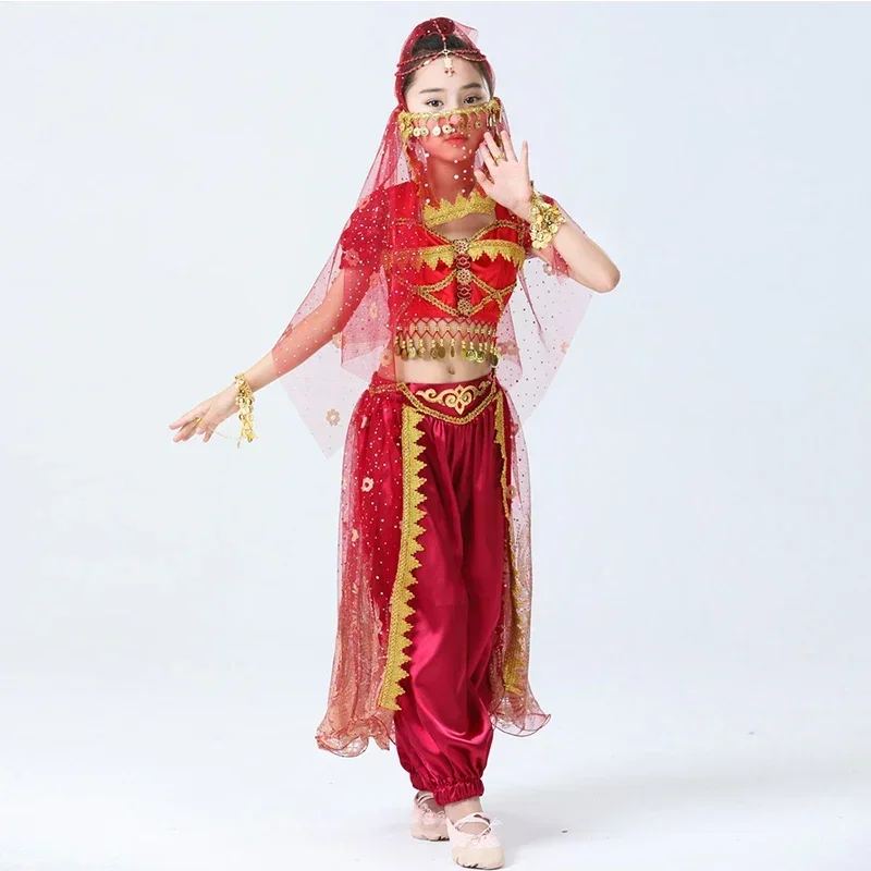 ชุดเต้นระบำหน้าท้องสำหรับเด็ก, ชุดเจ้าหญิงดอกมะลิชุดเต้นรำอินเดียอลาดินโคมไฟวิเศษสำหรับเด็กผู้หญิงชุดเต้นรำแบบต่างๆ