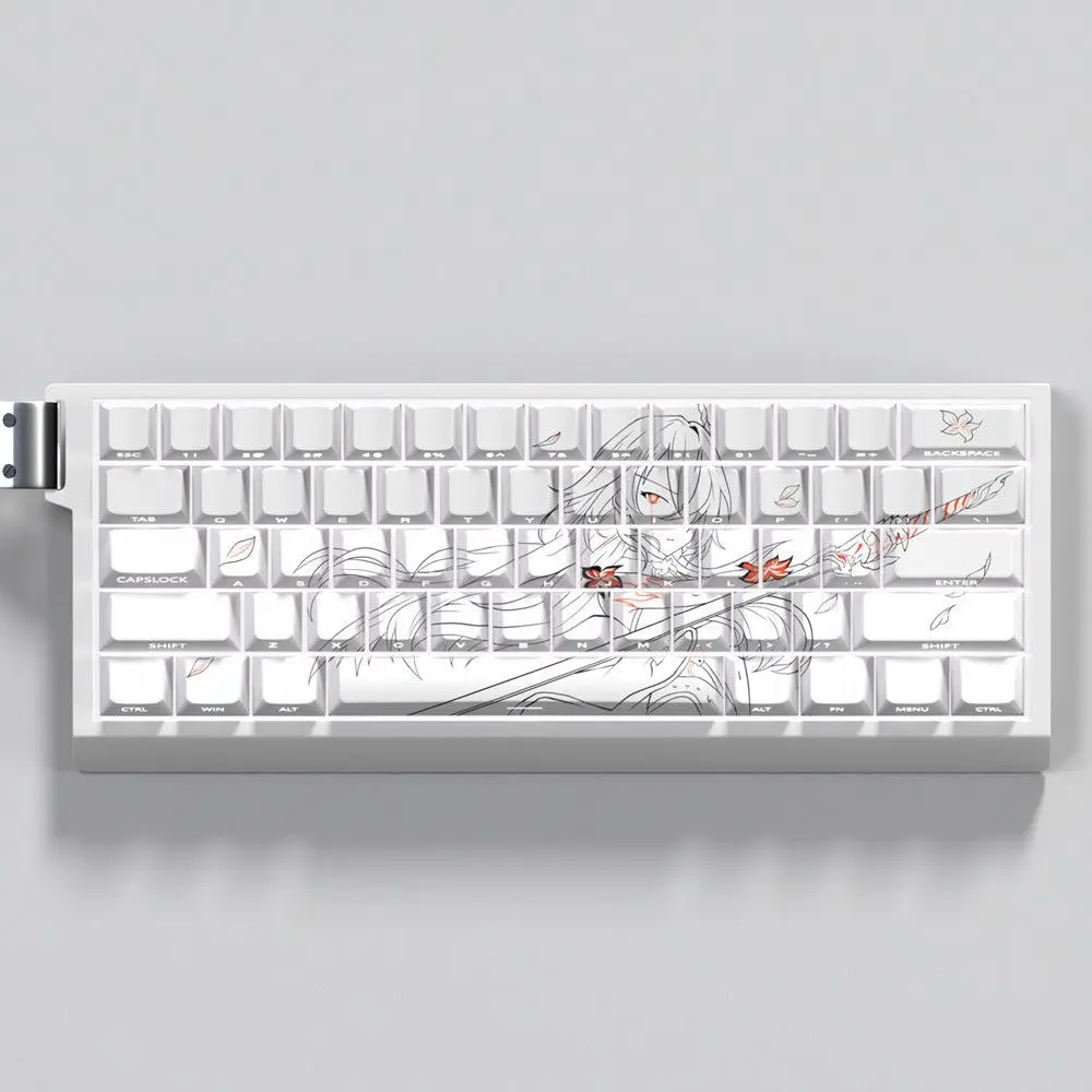 Honkai: Star Rail Acheron Keycaps Cherry Side Engraved Transparent PBT Dye-Sub Game Keycap for 60 68 Magnetic Axis Keyboard