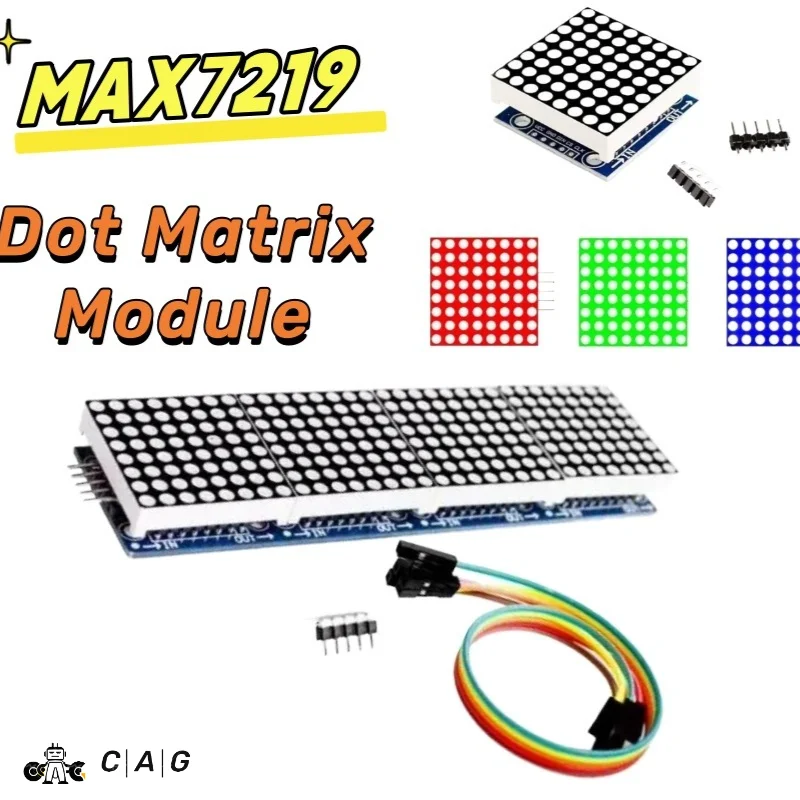 MAX7219 8*8 Dot Matrix Module Red Light Microcontroller Module Display Module MCU LED Display Control For Arduino 5V