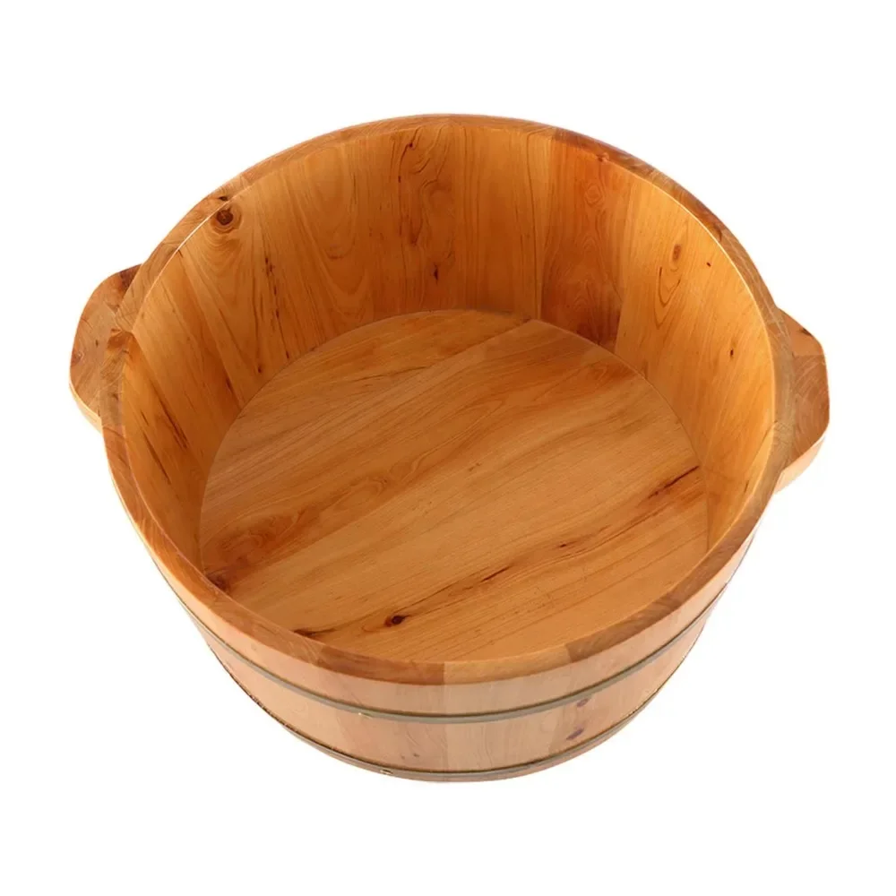 Anti-Leak Wooden Foot Tub Large Thickened Bucket for Soaking Feet Thermal Easy To Carry Foot Soaking Spa Bucket