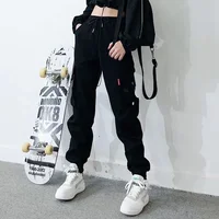 Hip Hop Women's Sweatpants Sports Fashion Cargo Pants Female Korean Harem Pants Black Loose Casual Joggers Plus Size Trousers - Image 3