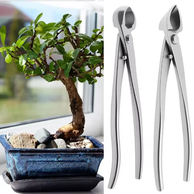 2pcs 210mm Stainless Steel Bonsai Tool Set Kit Garden Tools Knob Cutter Branch Shears Trunk Splitter Scissors Anti Slip Grip