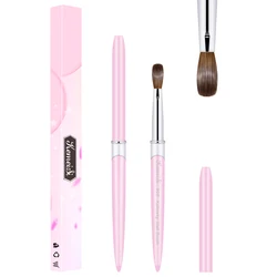 100% Kolinsky Acrylic Nail Brush Good Quality Nail Art Mink Brush Wood Handle Gel Builder Manicure Brush Drawing Tools Size 8-16