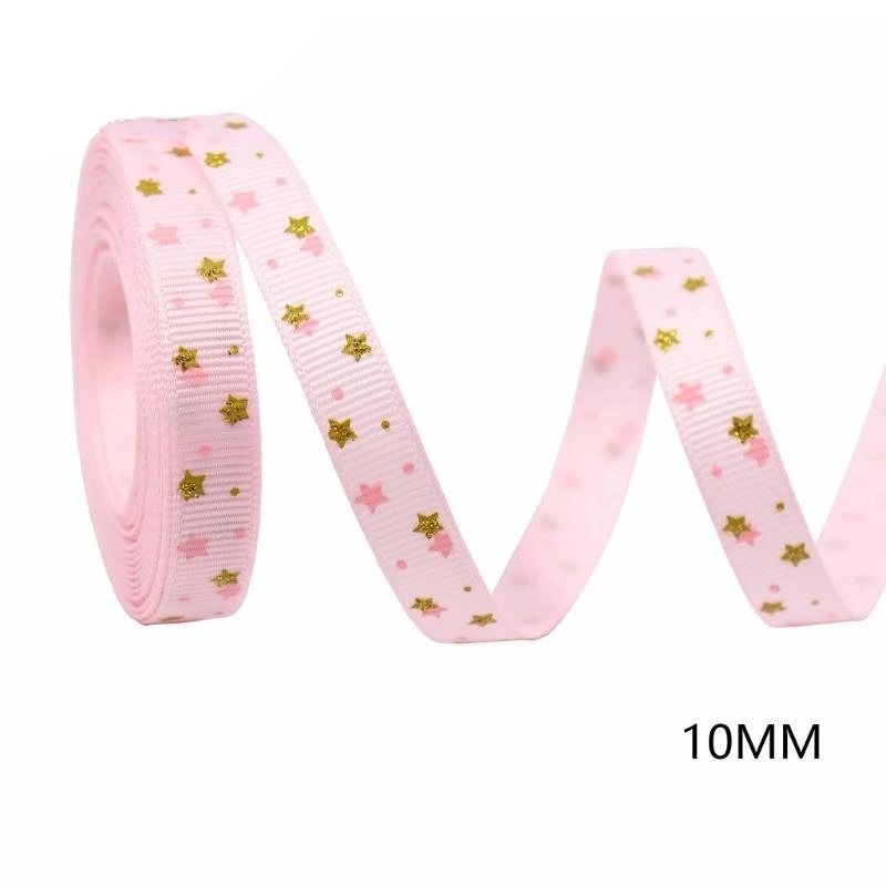 49MF Wedding Decoration Hair Bows DIY Printed Grosgrain Ribbon for Gift Wrapping