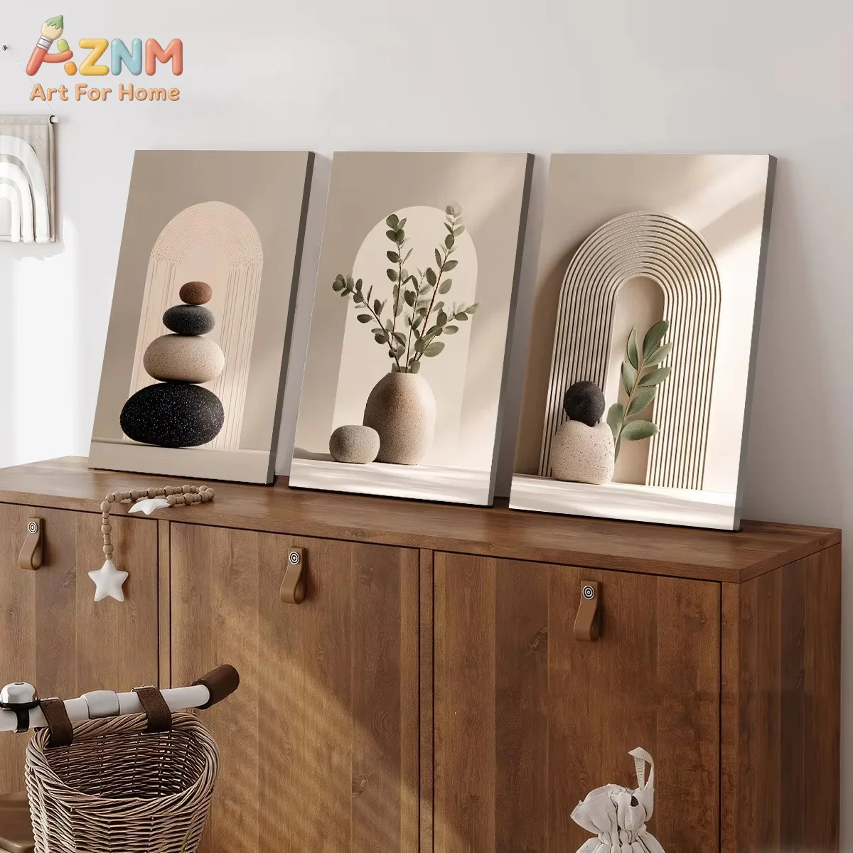 AZNM Bohemian Style Light Luxury Art Fashion Potted Plant Canvas Poster Ready Home Decoration Wall Art Room Decoration Gift view 5